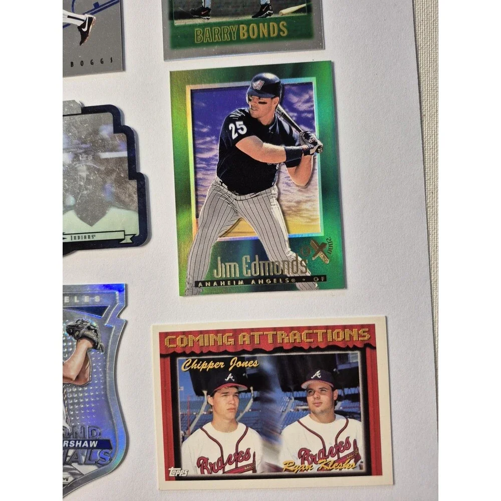 MLB Baseball Card Lot Barry Bonds Topps Chrome Clayton Kershaw Prizm Chipper...